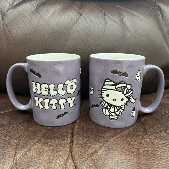 Hello Kitty Mummy 17oz Purple Halloween Mug - Bats Ghosts - Picture 2 of 10